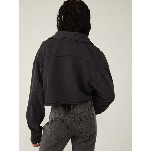 Free People Saturday Shirt Jacket / Washed Black - Picture 3 of 10